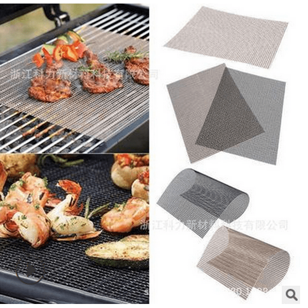 BBQ Grill Mesh Non-Stick Mat Reusable Sheet Resistant Cooking Baking Barbecue